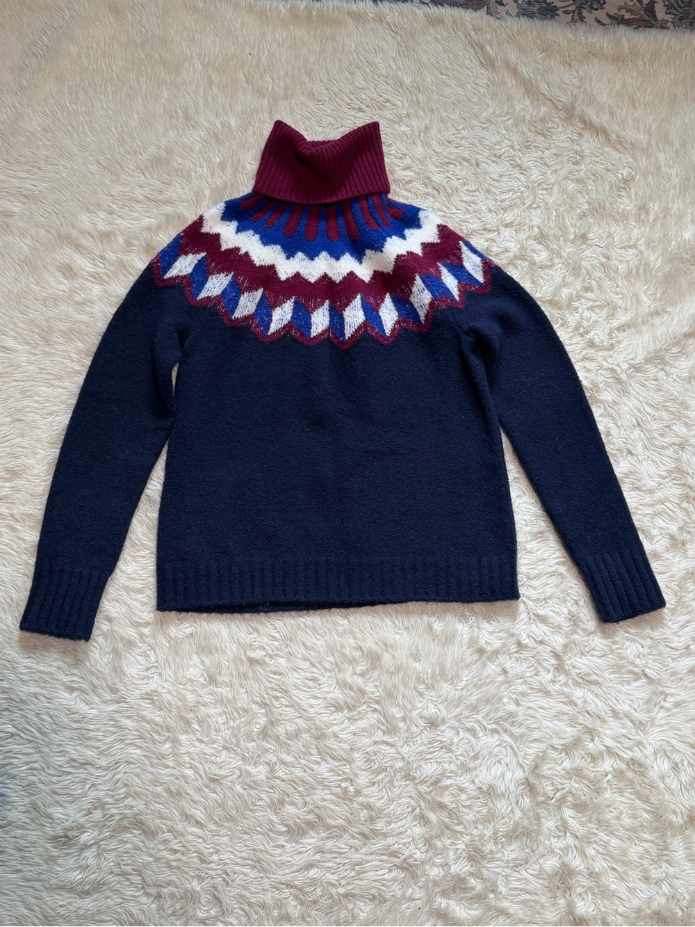 J. Crew Fair Isle Turtleneck Sweater in Supersoft Yarn - Size XS - Picture 3 of 6